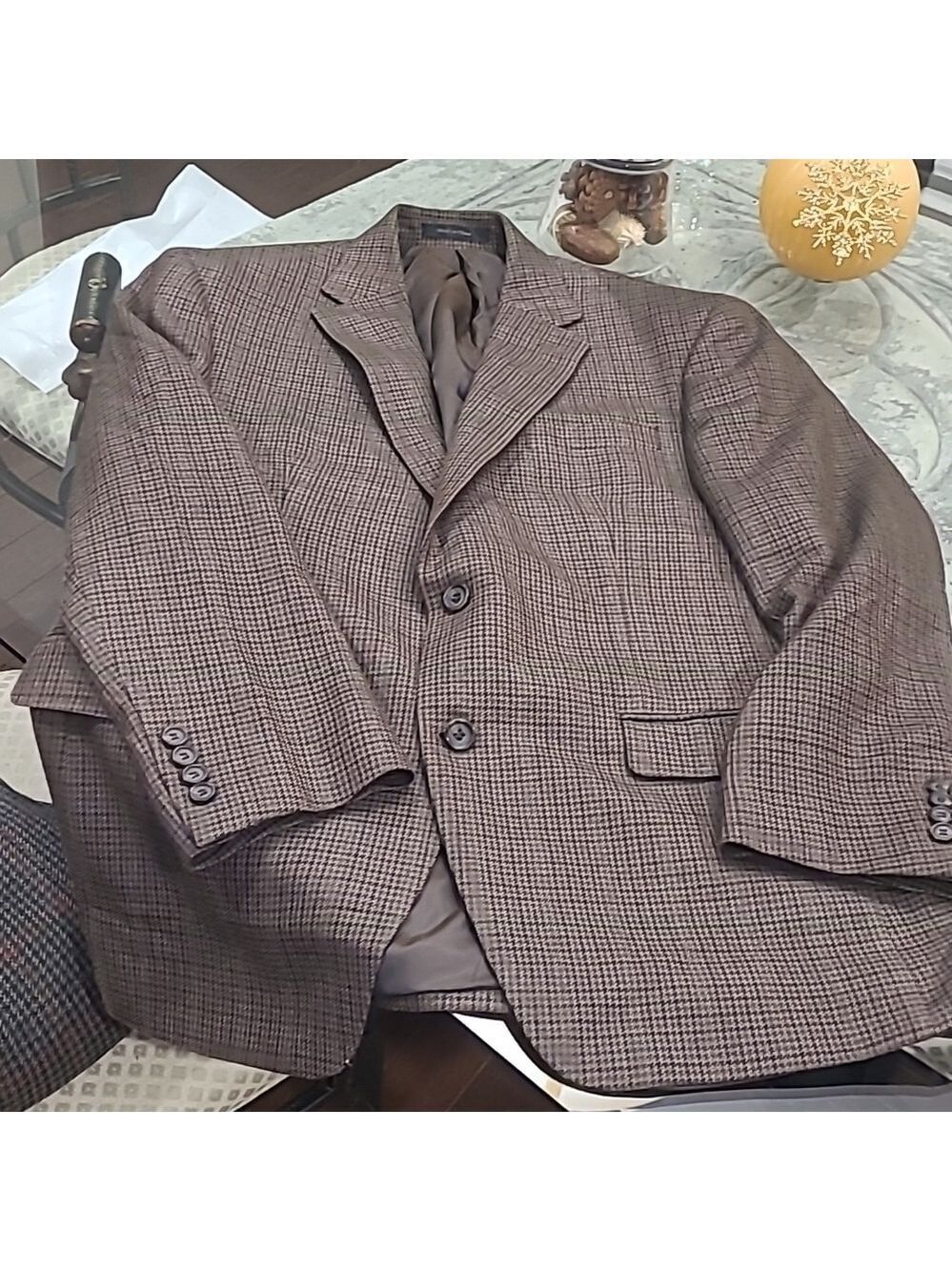 Ralph Lauren Houndstooth Wool and Silk Sports Suit Blazer Jacket Large